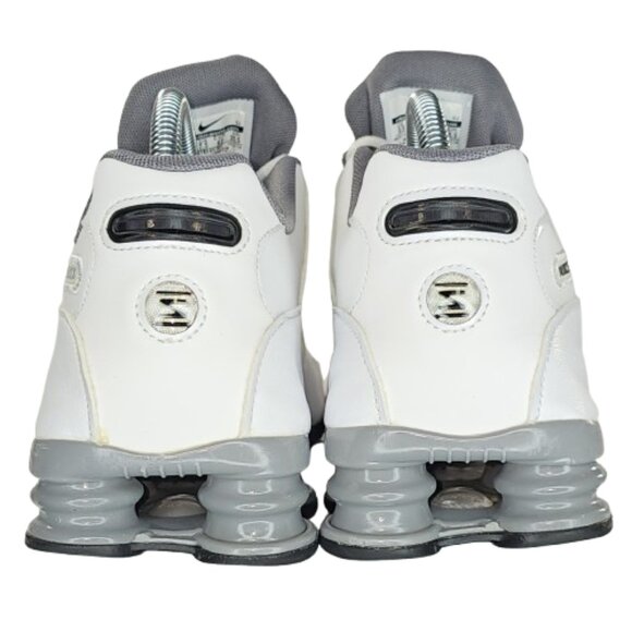 Nike Mens Shox NZ Leather 378341-102 Sz 8.5 White Cool Grey Running Shoes - Picture 4 of 10